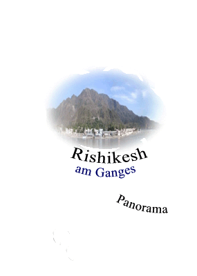 Panorama von Rishikesh am Ganges